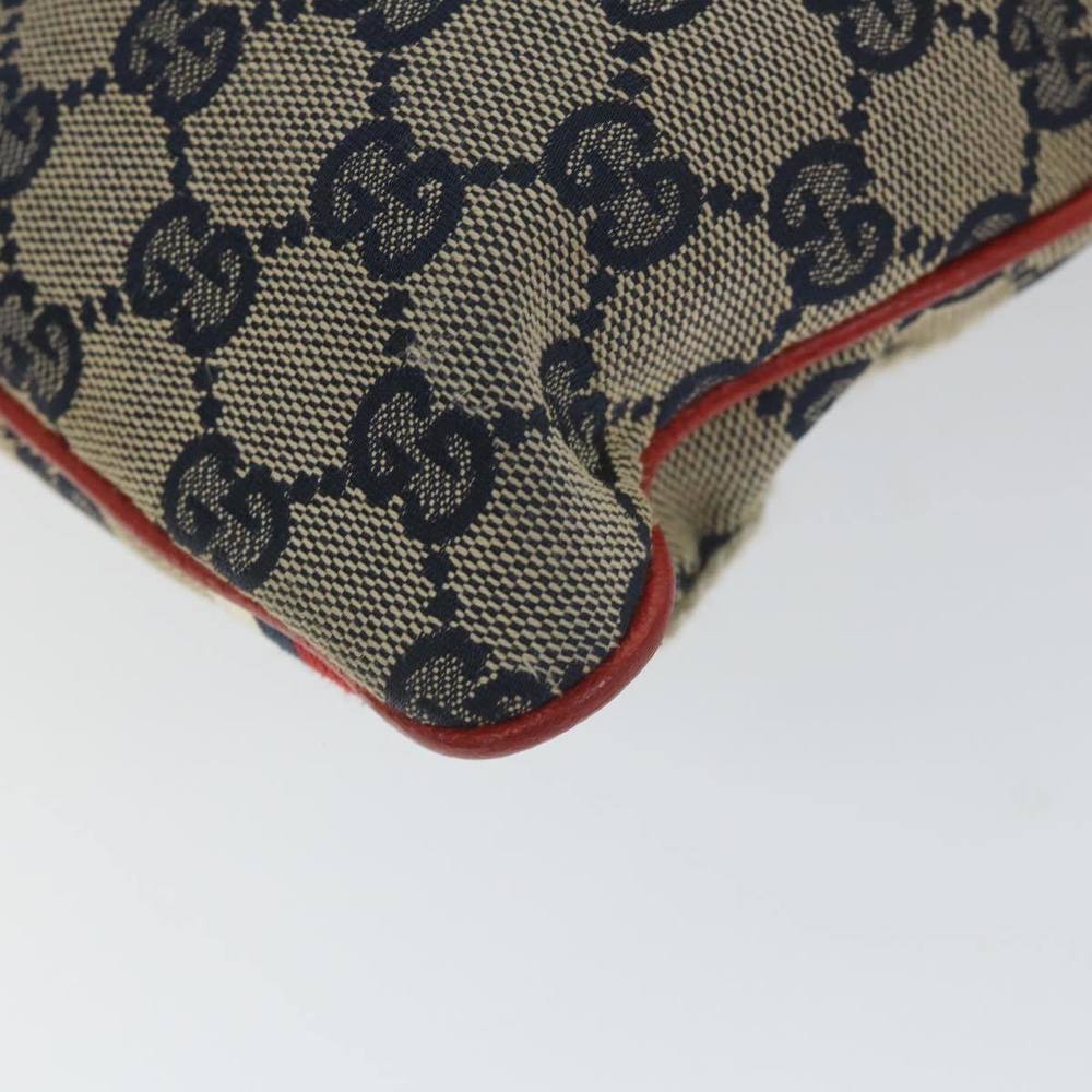 GUCCI GG Canvas Sherry Line Shoulder Bag Navy Red 144388 Auth ki3671 - Picture 16 of 16